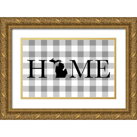 Michigan Home Gold Ornate Wood Framed Art Print with Double Matting by Designs, CAD