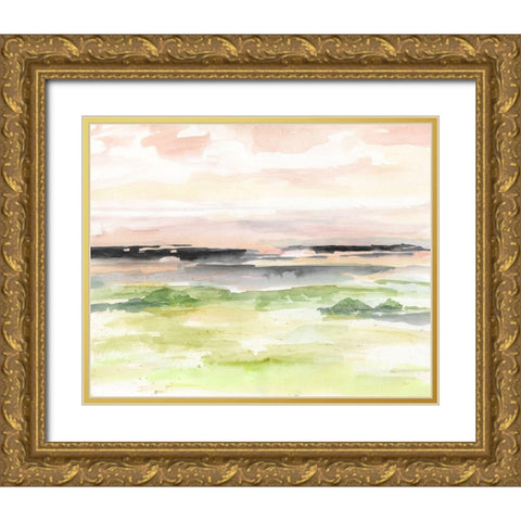Neon Sunrise Gold Ornate Wood Framed Art Print with Double Matting by Nan