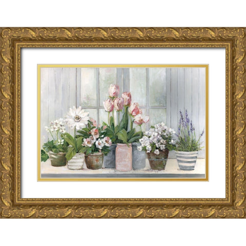 Cottage Grown Gold Ornate Wood Framed Art Print with Double Matting by Swatland, Sally