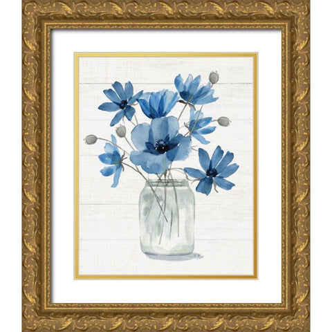 Wildflower Bouquet I Gold Ornate Wood Framed Art Print with Double Matting by Nan