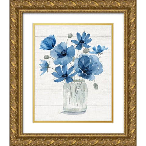 Wildflower Bouquet II Gold Ornate Wood Framed Art Print with Double Matting by Nan
