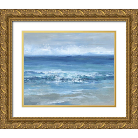 Ocean Beauty Gold Ornate Wood Framed Art Print with Double Matting by Nan