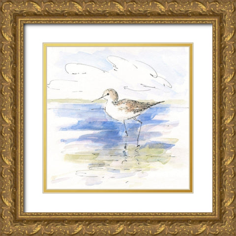 Sketchy Shore Birds II Gold Ornate Wood Framed Art Print with Double Matting by Swatland, Sally