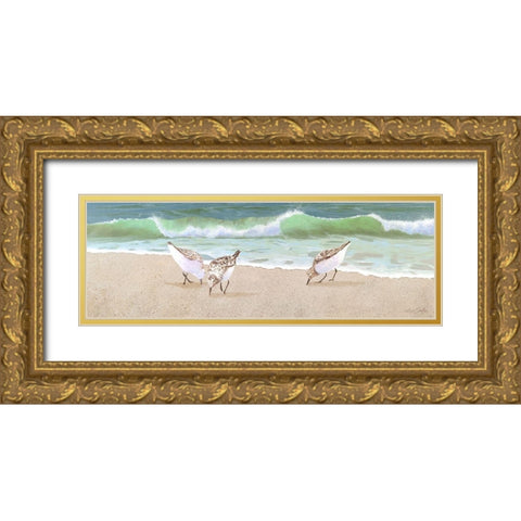 Beach Buddies Gold Ornate Wood Framed Art Print with Double Matting by Seslar, Lin