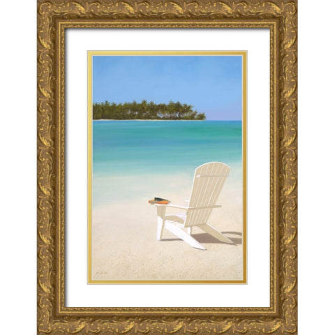 Beachfront Property Gold Ornate Wood Framed Art Print with Double Matting by Seslar, Lin