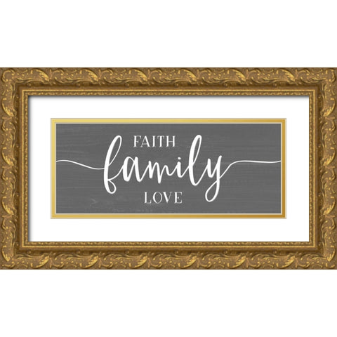 Family Grey Gold Ornate Wood Framed Art Print with Double Matting by Carpentieri, Natalie