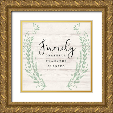 Family Gold Ornate Wood Framed Art Print with Double Matting by Jill, Susan