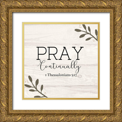 Pray Gold Ornate Wood Framed Art Print with Double Matting by Jill, Susan