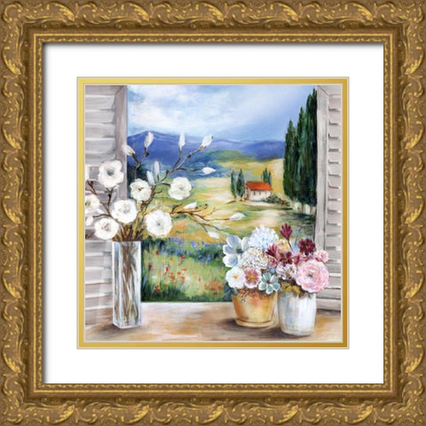 Afternoon in Tuscany Gold Ornate Wood Framed Art Print with Double Matting by Dunlap, Marilyn