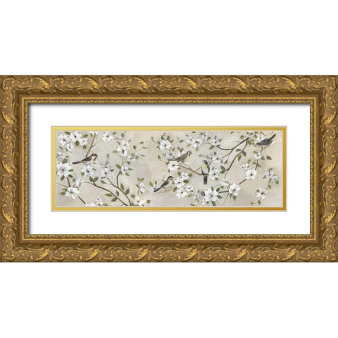 Flocking Together Gold Ornate Wood Framed Art Print with Double Matting by Nan