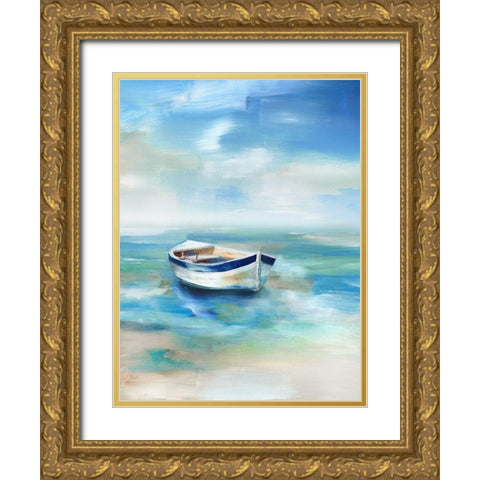 Solitude Shore Gold Ornate Wood Framed Art Print with Double Matting by Nan