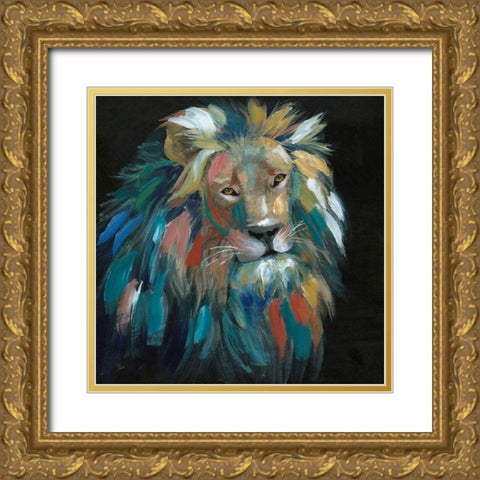 Painted Leo Gold Ornate Wood Framed Art Print with Double Matting by Nan