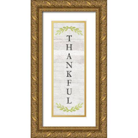 Thankful Gold Ornate Wood Framed Art Print with Double Matting by Carpentieri, Natalie