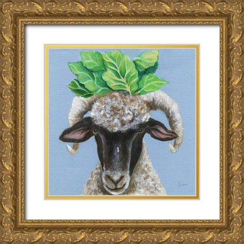 Sunshine Gold Ornate Wood Framed Art Print with Double Matting by CAD Designs