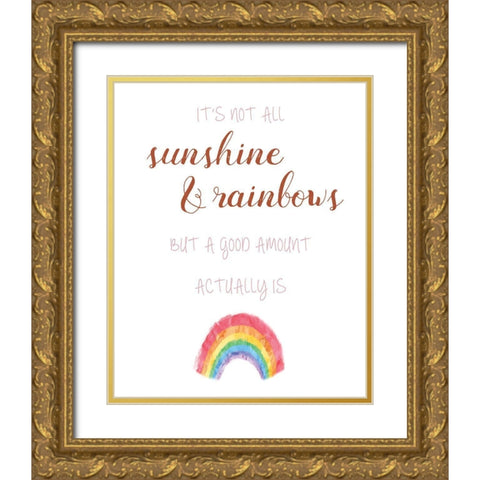 Sunshine and Rainbows Gold Ornate Wood Framed Art Print with Double Matting by Murray, Amanda