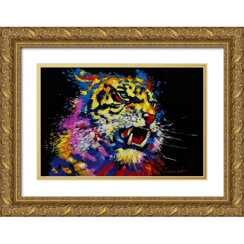 Tiger Gold Ornate Wood Framed Art Print with Double Matting by Orme, E. Anthony