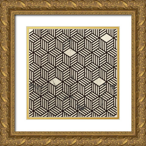 Black and White Box Gold Ornate Wood Framed Art Print with Double Matting by Jill, Susan