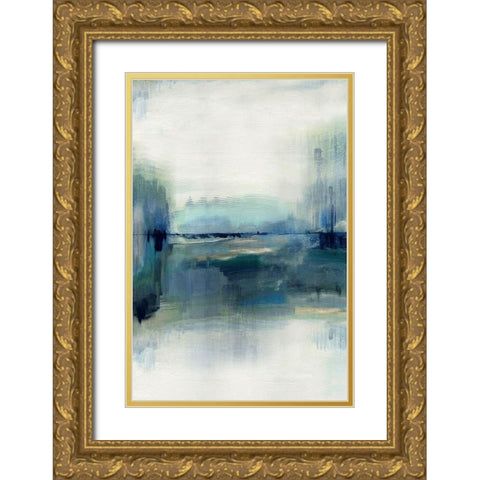 Indigo Meadow Gold Ornate Wood Framed Art Print with Double Matting by Jill, Susan