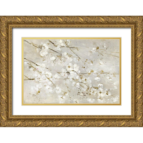 Soft Spring Blossoms Gold Ornate Wood Framed Art Print with Double Matting by Swatland, Sally