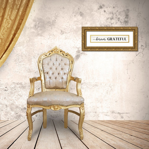 Forever Grateful Gold Ornate Wood Framed Art Print with Double Matting by CAD Designs