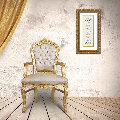 Be Our Guest Gold Ornate Wood Framed Art Print with Double Matting by CAD Designs