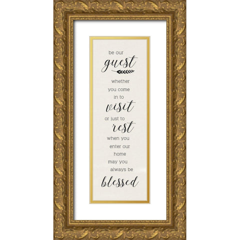 Be Our Guest Gold Ornate Wood Framed Art Print with Double Matting by CAD Designs