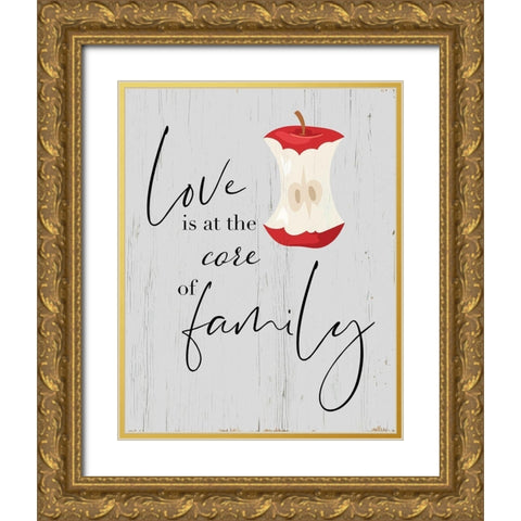 Core of Family Gold Ornate Wood Framed Art Print with Double Matting by Santiago, Daniela