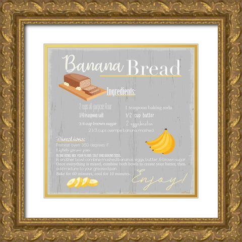 Banana Bread Gold Ornate Wood Framed Art Print with Double Matting by Santiago, Daniela