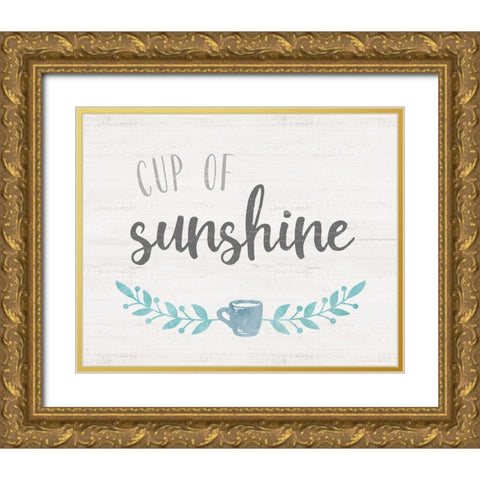 Cup of Sunshine Gold Ornate Wood Framed Art Print with Double Matting by Carpentieri, Natalie