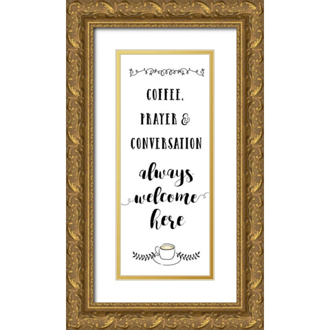 Always Welcome Gold Ornate Wood Framed Art Print with Double Matting by Murray, Amanda
