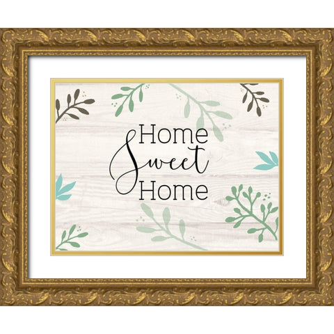 Home Sweet Home Gold Ornate Wood Framed Art Print with Double Matting by Jill, Susan