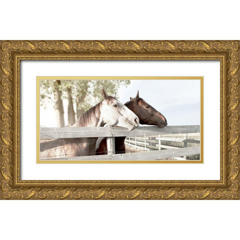 Friendly Visit Gold Ornate Wood Framed Art Print with Double Matting by Robinson, Carol