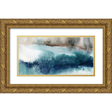 Shifting Shores Gold Ornate Wood Framed Art Print with Double Matting by Robinson, Carol
