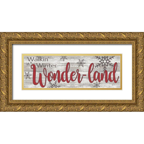 Winter Wonderland Gold Ornate Wood Framed Art Print with Double Matting by Craven, Katrina