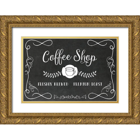 Coffee Shop Gold Ornate Wood Framed Art Print with Double Matting by Murray, Amanda