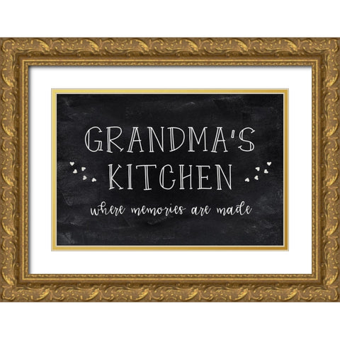 Grandmas Kitchen Gold Ornate Wood Framed Art Print with Double Matting by CAD Designs