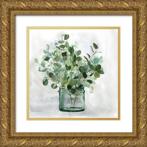 Green Garden II Gold Ornate Wood Framed Art Print with Double Matting by Robinson, Carol