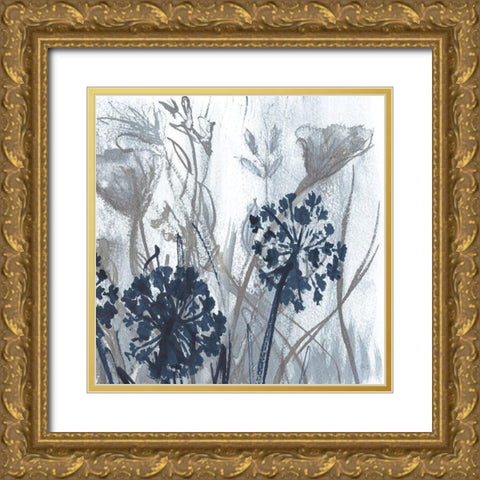 Indigo Field II Gold Ornate Wood Framed Art Print with Double Matting by Jill, Susan