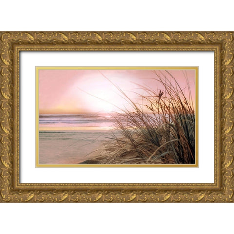 Malibu Sundown Gold Ornate Wood Framed Art Print with Double Matting by Calascibetta, Mike