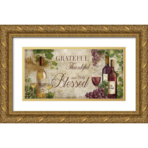 Grateful Wine Gold Ornate Wood Framed Art Print with Double Matting by Knutsen, Conrad