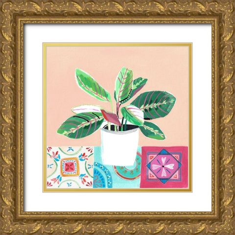Growing Happy II Gold Ornate Wood Framed Art Print with Double Matting by Pope, Kate and Elizabeth