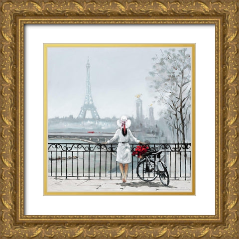 Lady in Paris Gold Ornate Wood Framed Art Print with Double Matting by Orme, E. Anthony