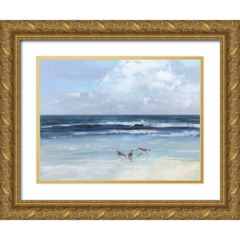 Beach Trio Gold Ornate Wood Framed Art Print with Double Matting by Swatland, Sally