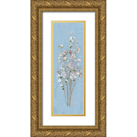 Cherry Blossom Spray II Gold Ornate Wood Framed Art Print with Double Matting by Swatland, Sally