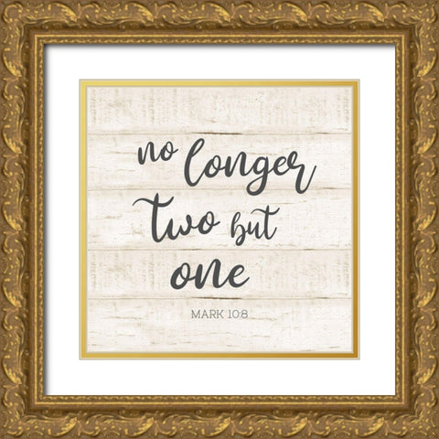 No Longer Two Gold Ornate Wood Framed Art Print with Double Matting by CAD Designs