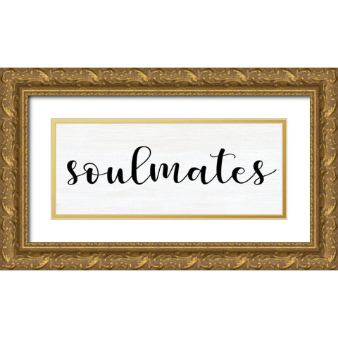 Soulmates Gold Ornate Wood Framed Art Print with Double Matting by CAD Designs