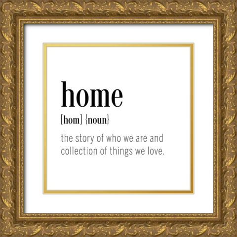 Home Definition Gold Ornate Wood Framed Art Print with Double Matting by CAD Designs