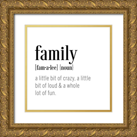 Family Definition Gold Ornate Wood Framed Art Print with Double Matting by CAD Designs