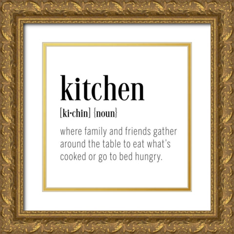 Kitchen Definition Gold Ornate Wood Framed Art Print with Double Matting by CAD Designs