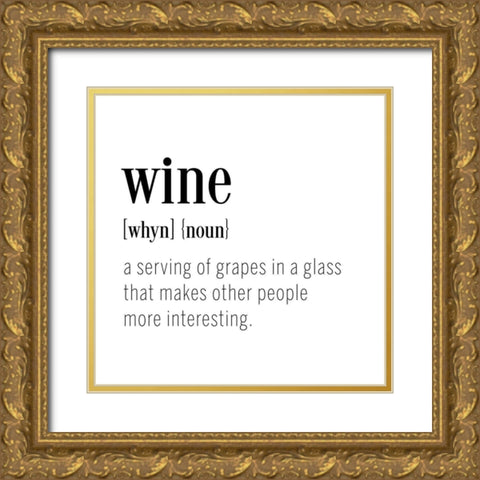 Wine Definition Gold Ornate Wood Framed Art Print with Double Matting by CAD Designs
